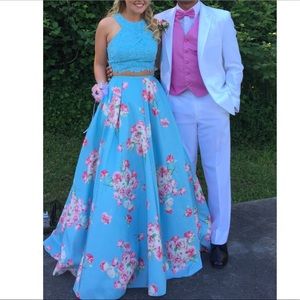 Sherri Hill (style 32216) floral, two-piece dress